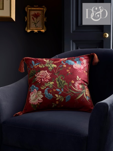 Dreams & Drapes Bejewelled Velvet Filled Cushion (H78648) | ‏128 د.إ.‏