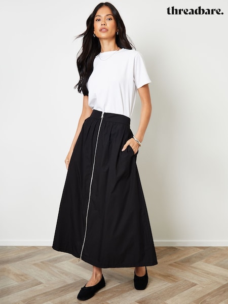 Threadbare Cotton Poplin Zip-Up Skirt (H78678) | R$ 420
