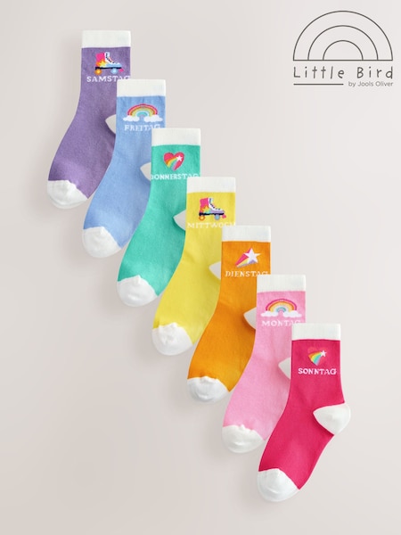 Little Bird by Jools Oliver Pastel Rainbow German Days Of The Week Socks 7 Pack (H78686) | AED70 - AED82