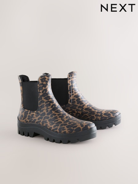 طباعة نمر - Faux Fur Lined Chelsea Ankle Wellies (H78727) | ‏137 ر.ق.