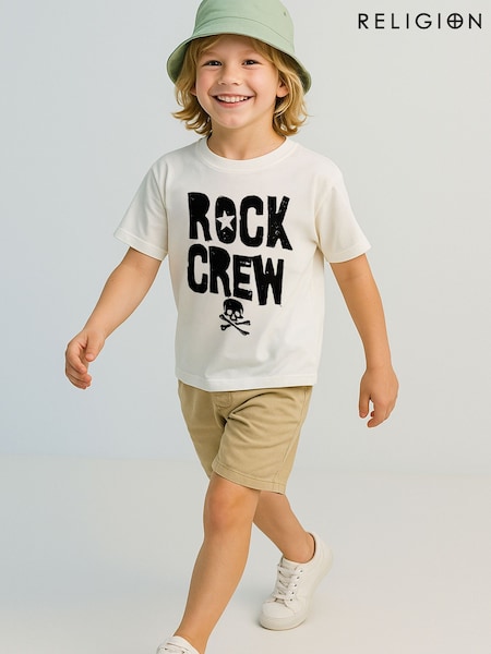 Religion Off White Rock Crew T-Shirt (H78789) | €22.50