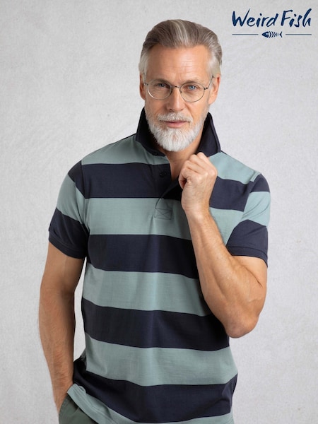 Verde - Weird Fish Ronald Striped Polo Shirt (H78791) | 335 LEI - 447 LEI