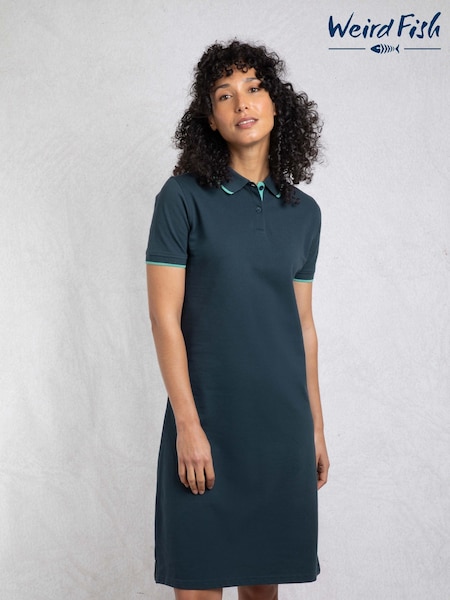 Weird Fish Blue Lynworth Printed Pique Tennis Dress (H78793) | €48