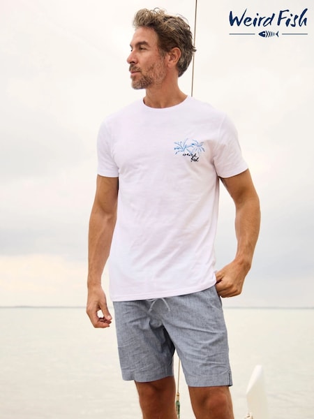 Weird Fish Blue Relaxed Winchester Linen Rich Shorts (H78802) | R$ 415
