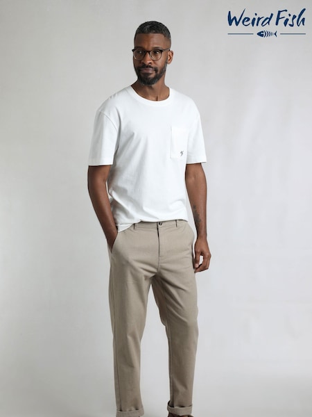Weird Fish Cream Charleigh Textured Chino Trousers (H78805) | €48 - €77