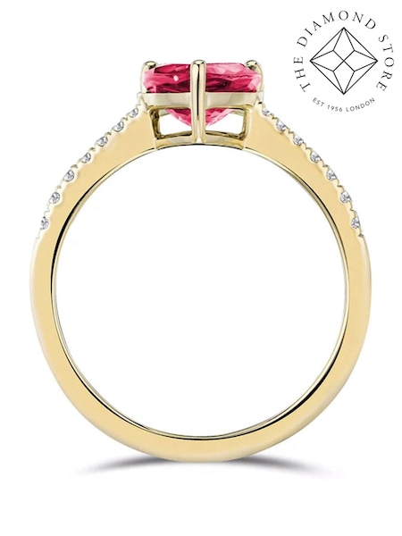 The Diamond Store Red Astra 3.50ct H/SI Pear Cut Lab Ruby Solitaire with Side Stones Ring in 18K Gold Vermeil (H78808) | €224