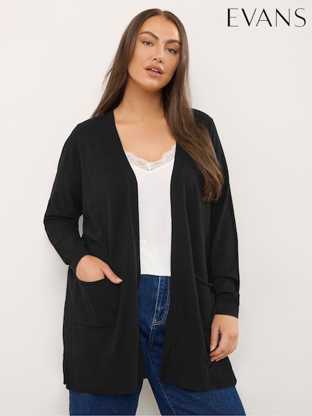 Evans Premium Seam Detail Black Cardigan (H78819) | €45