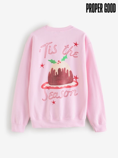 Proper Good Christmas Tis The Season Back Graphic Sweatshirt (H78888) | €42