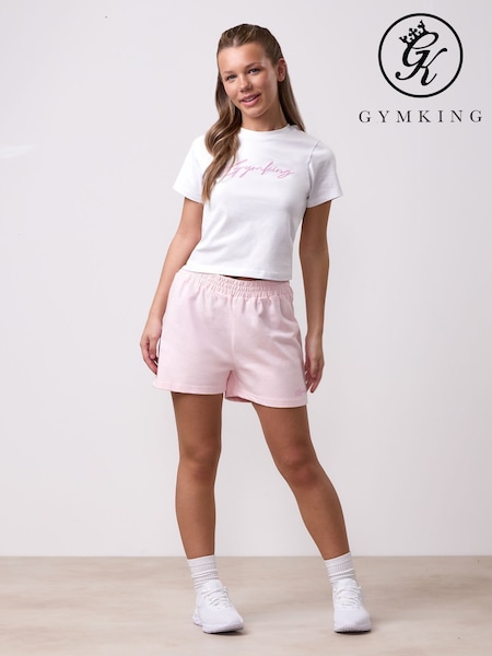 Gym King Pink Relaxed Fit Script Shorts (H78904) | €29