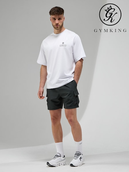 Gym King Black Focus Woven Utility Shorts (H78906) | R$ 395