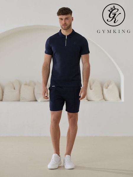 Gym King Blue Portals Texture Polo Shirt (H78920) | R$ 395