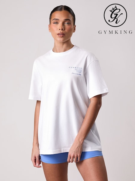 Gym King White Boyfriend Define T-Shirt (H78928) | R$ 295