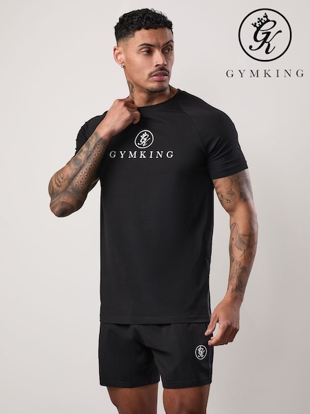Gym King Black Pro Logo Jersey T-Shirt (H78964) | €40