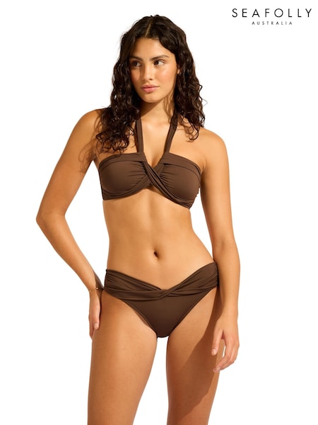Seafolly Collective Twist Band Mini Hipster Brown Bikini (H79344) | €58
