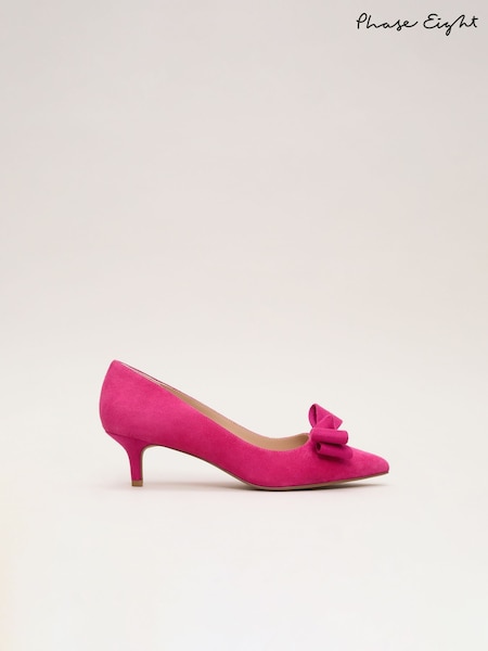 Phase Eight Pink Suede Kitten Heel (H79714) | 539 QAR