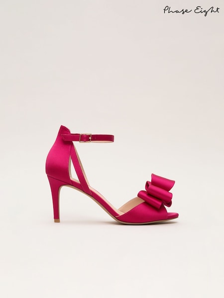 Phase Eight Pink Satin Bow Sandals (H79722) | R$ 1.075