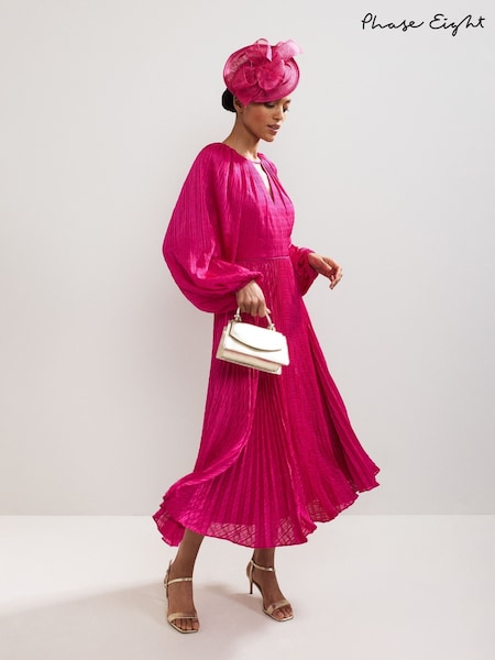 Phase Eight Pink Faye Textured Dress (H79723) | AED926