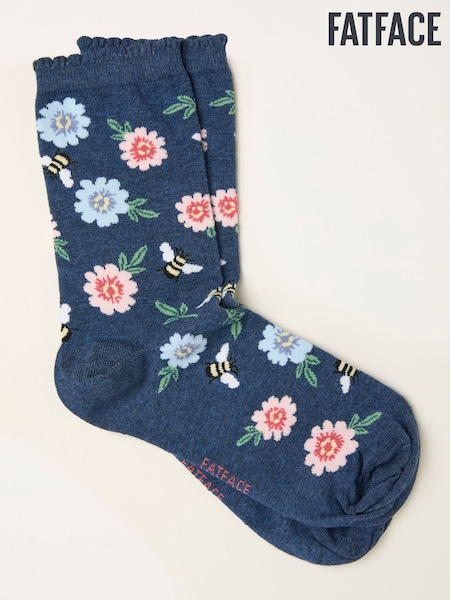 FatFace Navy Bee Floral Socks (H79817) | €10