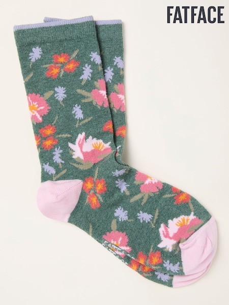 FatFace Green Floral Socks (H79818) | €10