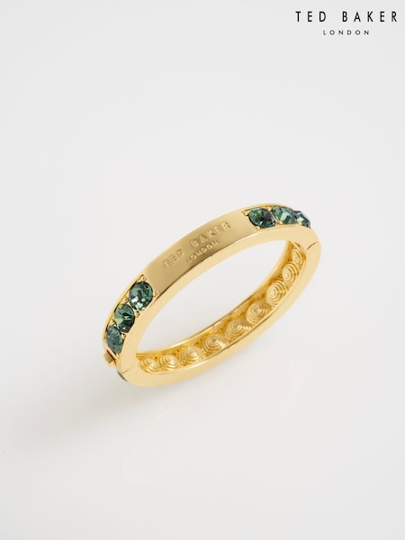 Ted Baker Gold Tone Tone Rosie: Crystal Rock Hinged Bangle Bracelet (H79880) | €99