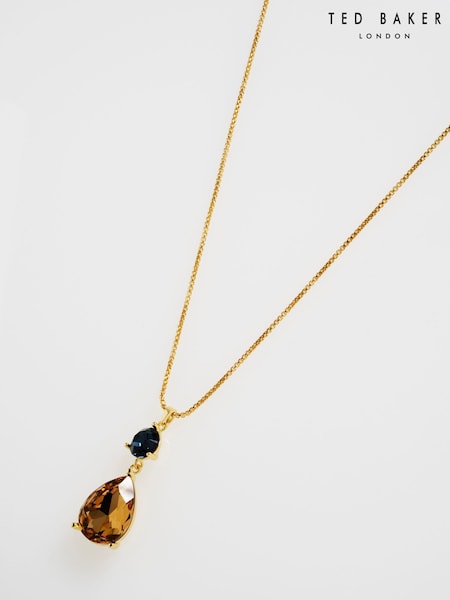 Ted Baker Gold Tearsa: Crystal Teardrop Pendant Necklace (H79889) | €86