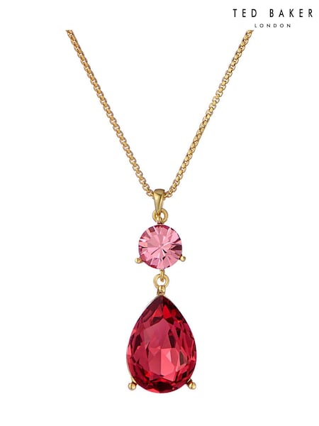 Ted Baker Gold Tone Tearsa: Crystal Teardrop Pendant Necklace (H79894) | AED407