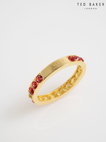 Ted Baker Rose Gold Tone Rosie: Crystal Rock Hinged Bangle Bracelet (H79895) | AZN 196