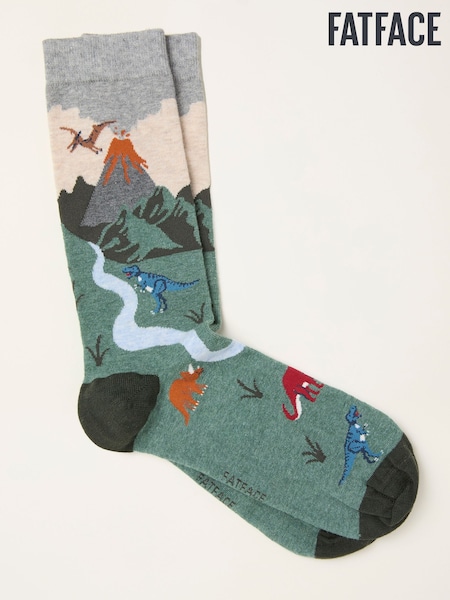 FatFace Multi Colour Dinosaur Scene Socks (H79899) | €11