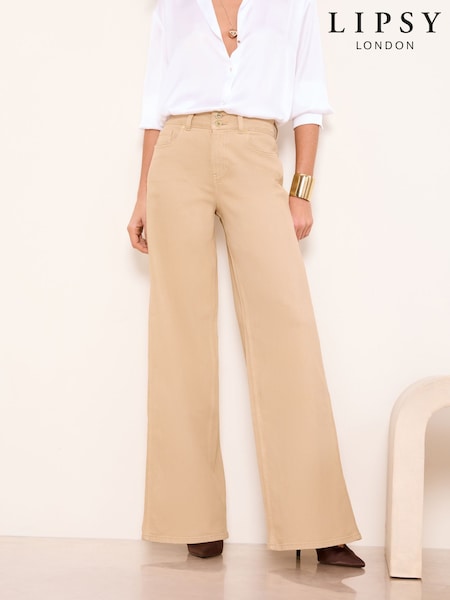 Lipsy Sand Ultra Wide Leg Jeans (H79927) | SGD 97