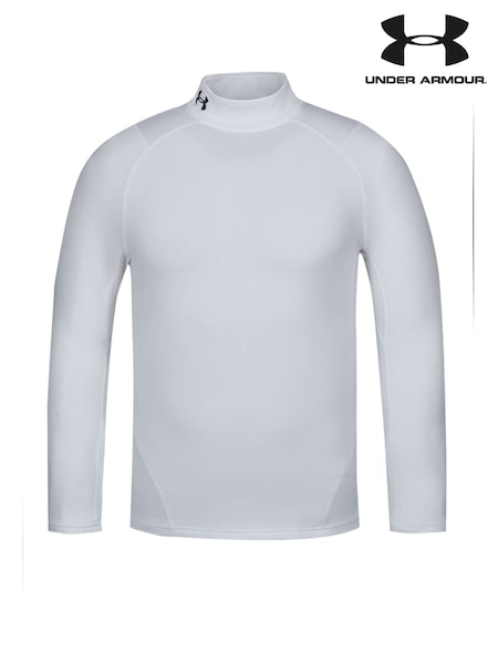 Under Armour White Cold Gear Armour Fitted Mock T-Shirt (H79948) | AED291