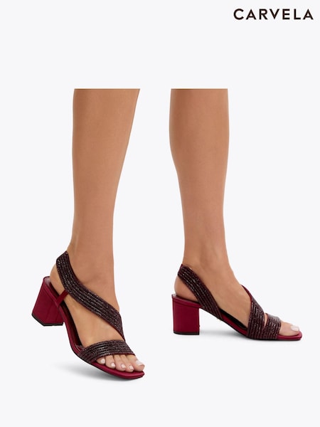 Carvela Red Gala Block Jewel 60 Sandals (H79956) | OMR88