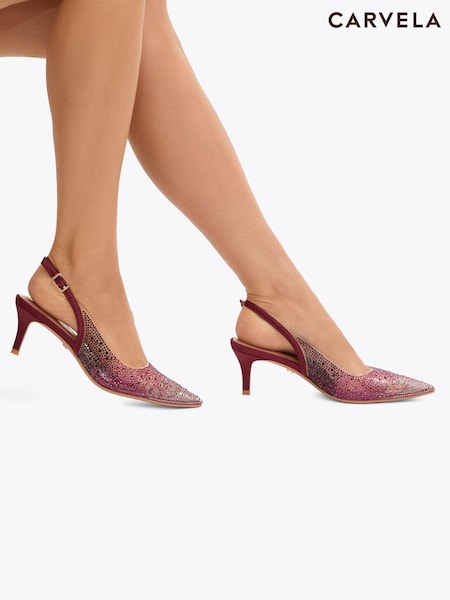 Carvela Red Positano Vinyl Sling Low Shoes (H79964) | AED868