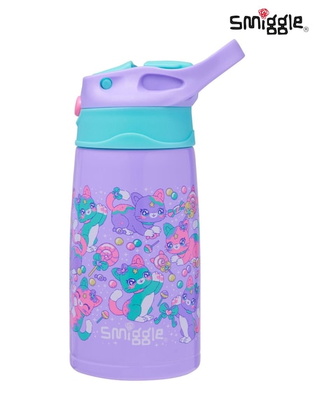 Smiggle Purple Adventurous Junior Stainless Steel Flip Drink Bottle 400Ml (H80028) | €20
