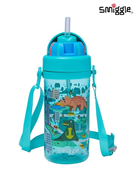 Smiggle Green Adventurous Teeny Tiny Plastic Drink Bottle With Strap 400Ml (H80036) | €15