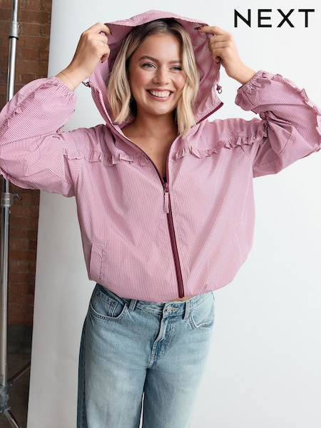 ורוד גינגהם - Shower Resistant Rain Jacket (H80139) | ‏160‏₪