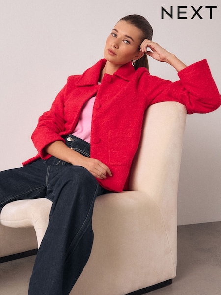 Bright Pink Button Up Collared Coatigan (H80142) | €51.50