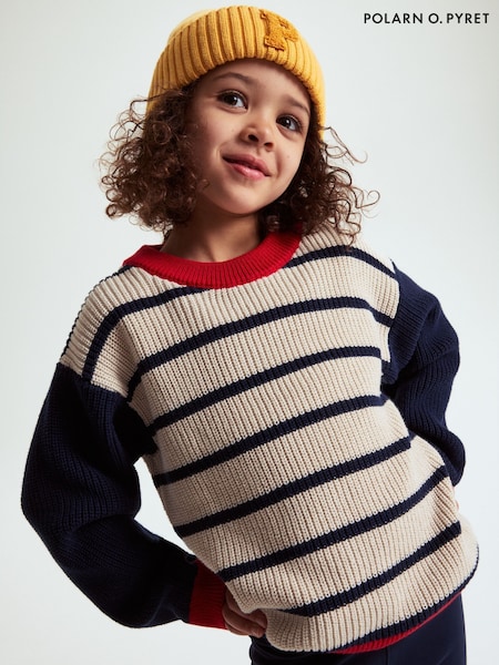 Polarn O. Pyret Cream Block Colour Jumper (H80172) | 139 QAR