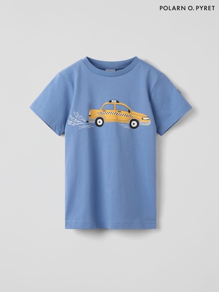 Polarn O. Pyret Blue Cotton Print T-Shirt (H80200) | R$ 140