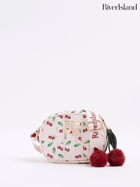 River Island Pink Girls Cherry Cross-Body Bag (H80527) | 89 QAR
