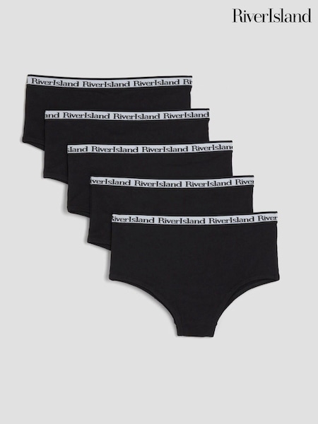 River Island Black Girls Hipster Briefs 5 Pack (H80530) | AED82
