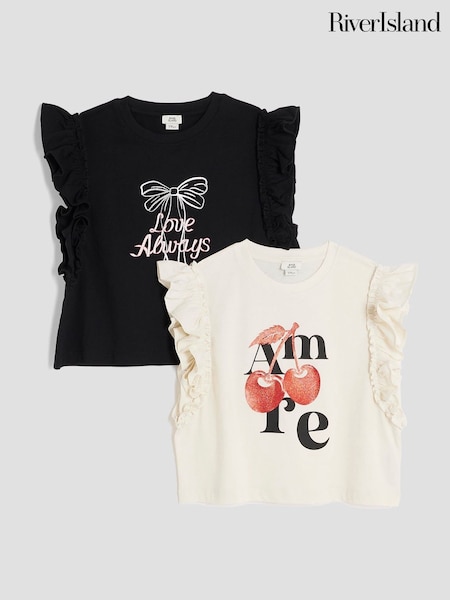 River Island Girls Frill T-Shirts 2 Pack (H80541) | 37 €