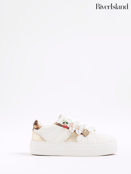 River Island Girls Leopard Print Charm Trainers (H80542) | € 26