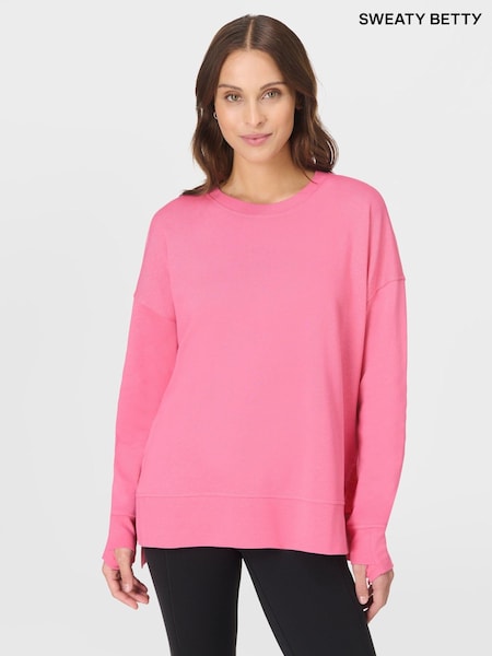 Sweaty Betty Pink After Class Longline Sweatshirt (H80592) | R$ 495