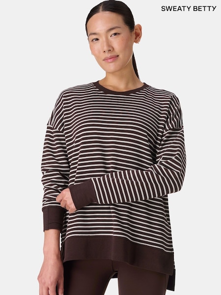 Sweaty Betty Black Chrome After Class Longline Sweatshirt (H80604) | R$ 495
