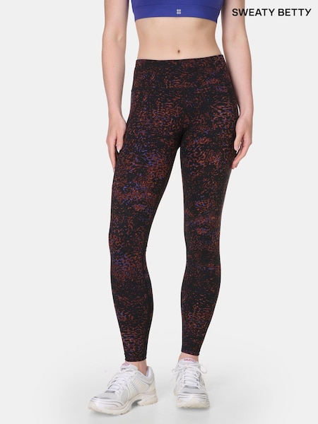 Sweaty Betty Brown Full Length Power Embossed Workout Leggings (H80640) | €112