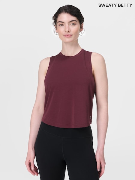 Sweaty Betty Red Soft Flow Studio Twist Back Tank Top (H80734) | €44