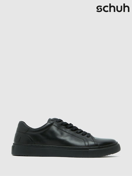 Schuh Whit Leather Lace-Up Black Shoes (H80811) | AED320