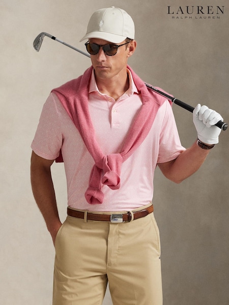 Ralph Lauren Pink Printed Lightweight Airflow Knit Polo Shirt (H80849) | €152