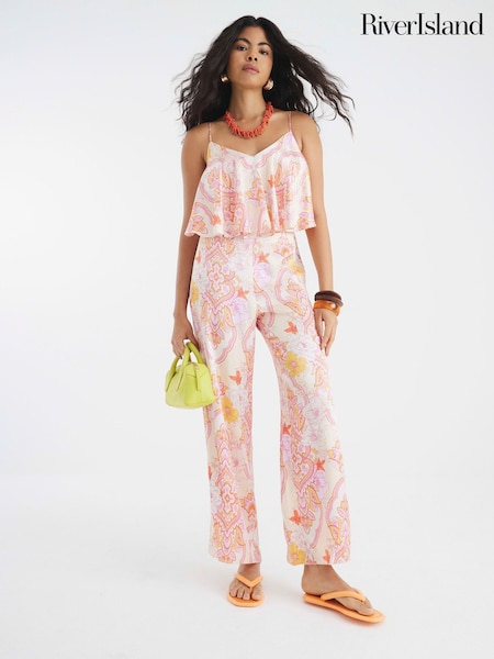 River Island Pink Printed Jumpsuit (H81013) | €84