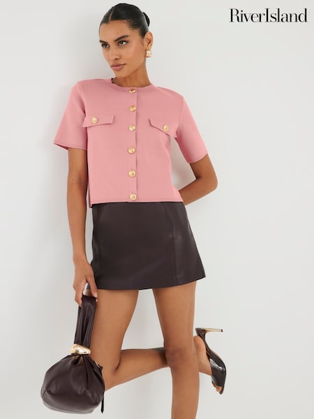 River Island Pink Military T-Shirt (H81014) | €51
